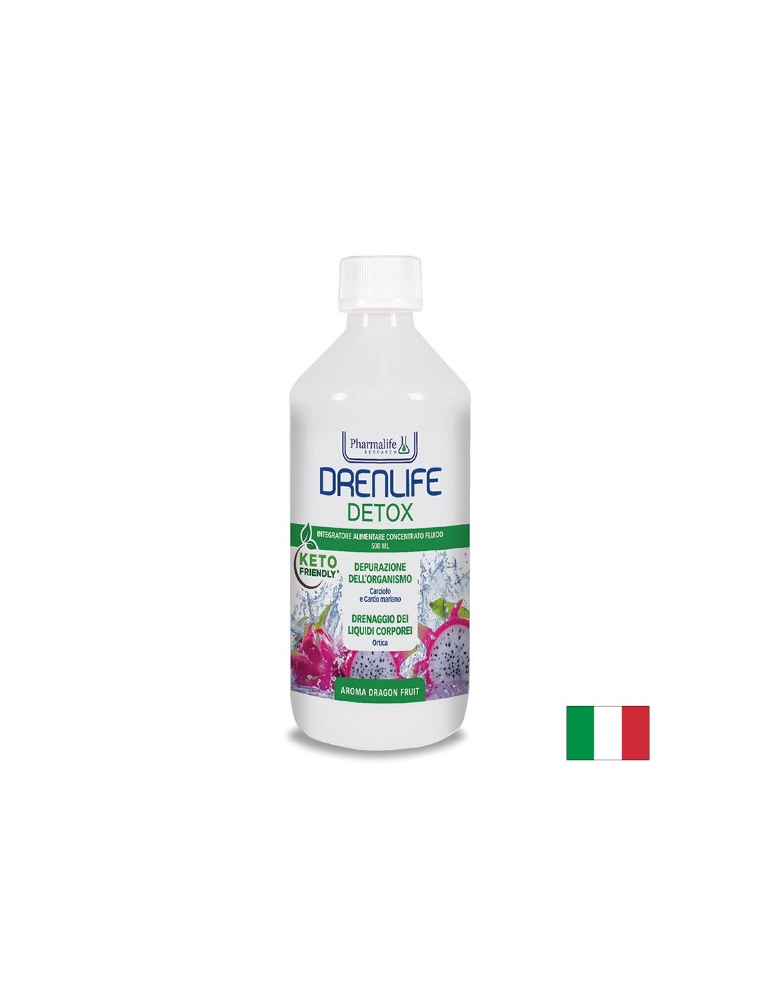 Drenlife / Дренлайф Артишок 450 mg + Бял трън + Холин Drenlife Detox Пречистване и подкрепа за черния дроб 500 ml, с вкус на драконов плод