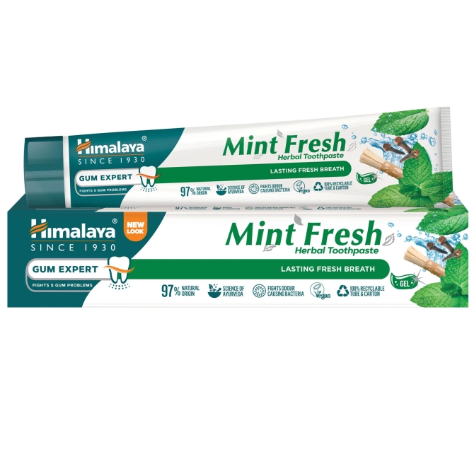 Гел паста за зъби с мента без флуорид MINT FRESH, Himalaya, 75 ml