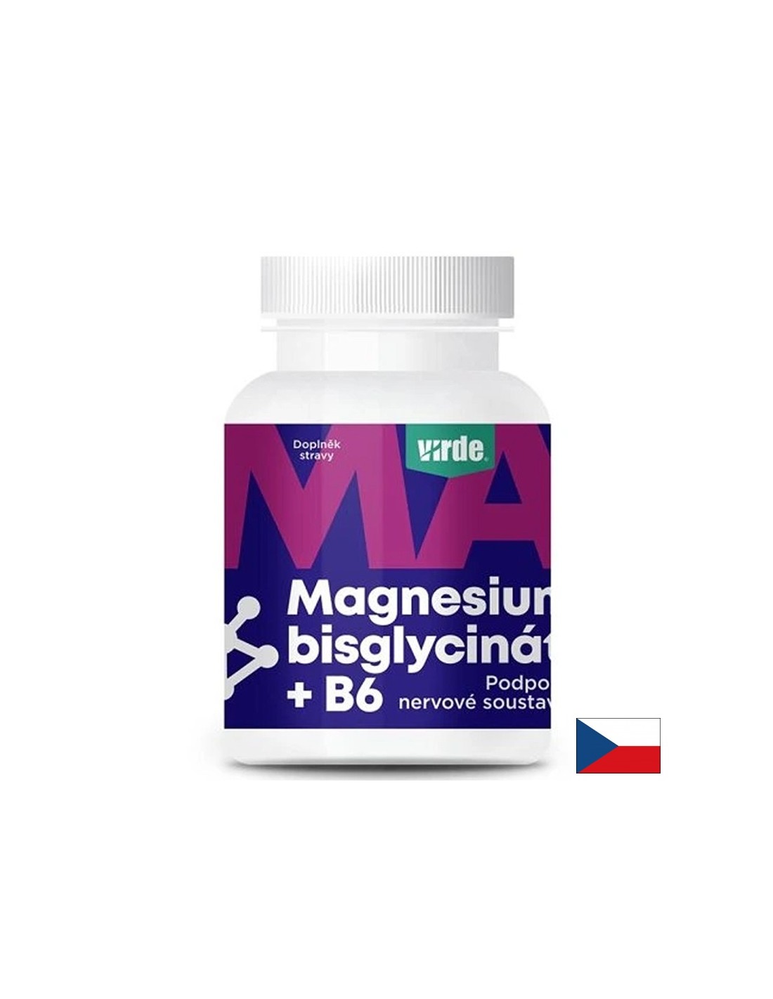 Магнезий (бисглицинат) 250 mg + Витамин B6 Здрава мускулна функция и сърдечно-съдова система 90 капсули