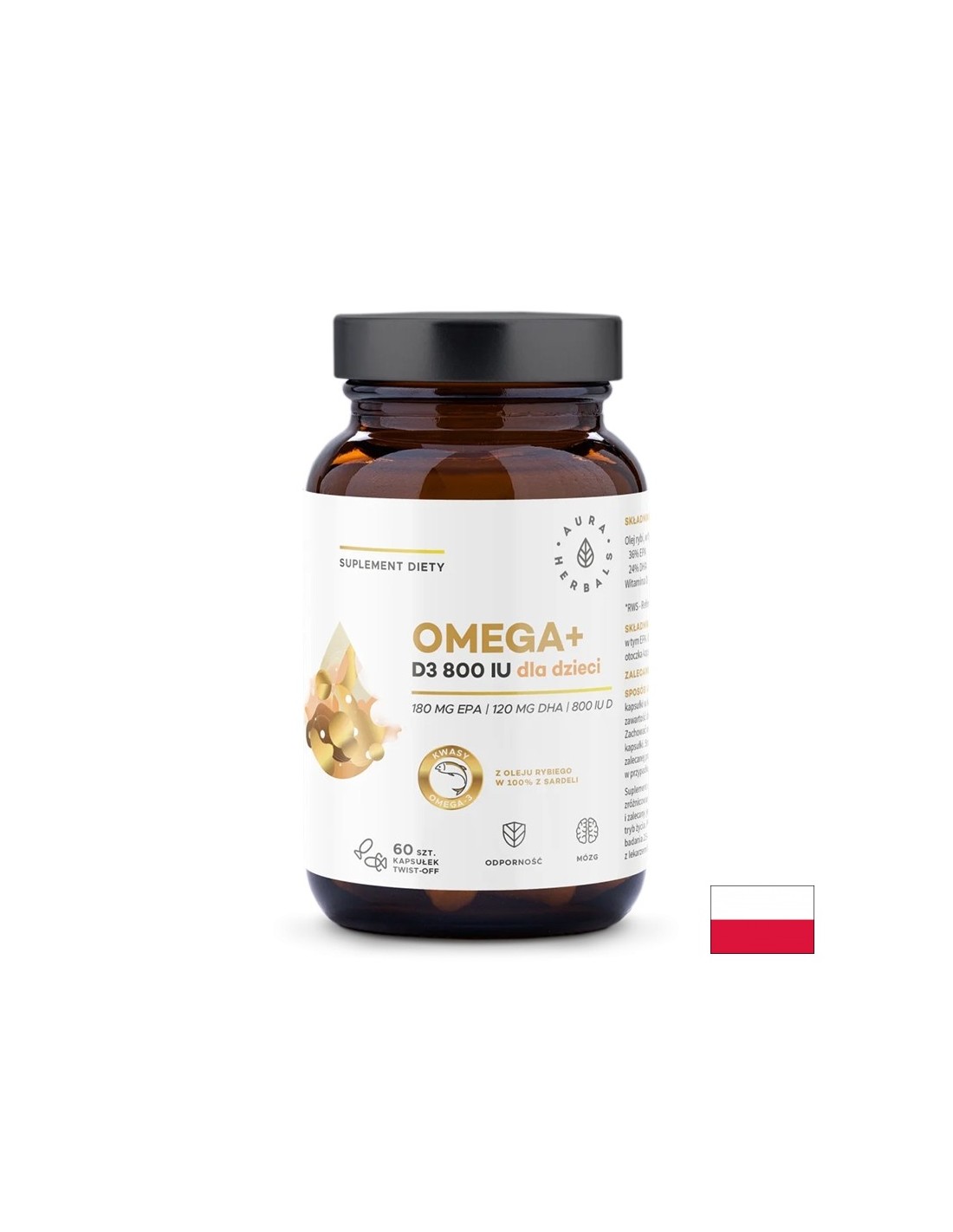 Грижа за мозъка и костите Омега-3 500 mg + Витамин D3 800 IU 60 капсули