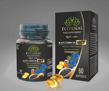 ЕкоИдеал Гел капсули - Черен Кимион + МСТ * 60 / EcoIdeal Nigella Sativa oil * 60 softgels 