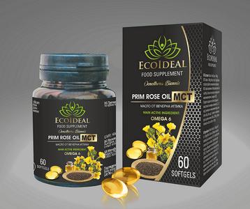 EcoIdeal Гел капсули - Вечерна иглика(маслена екстракция) + МСТ/ Prim Rose oil * 60 