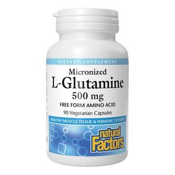 L-ГЛУТАМИН капсули 500 мг * 90 НАТУРАЛ ФАКТОРС/ L- glutamine 500 mg x 90 Natural Factors 