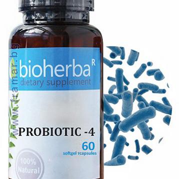 БИОХЕРБА ПРОБИОТИЦИ 4 ЩАМА капсули * 60 / Probiotic - 4 60 capsules